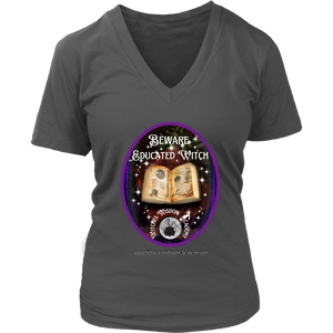 Beware Educated Witch - District Womens V-Neck