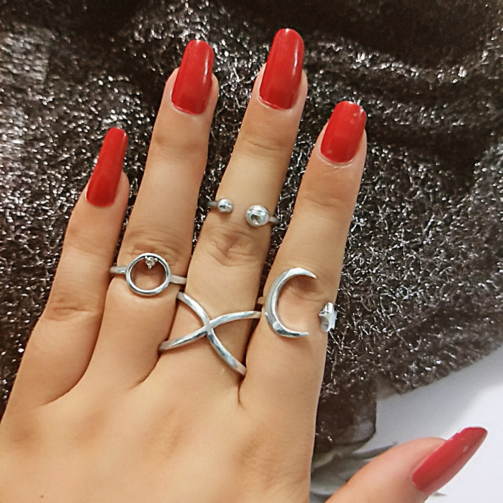 Moon Star Knuckle Ring (4Pcs/Set)