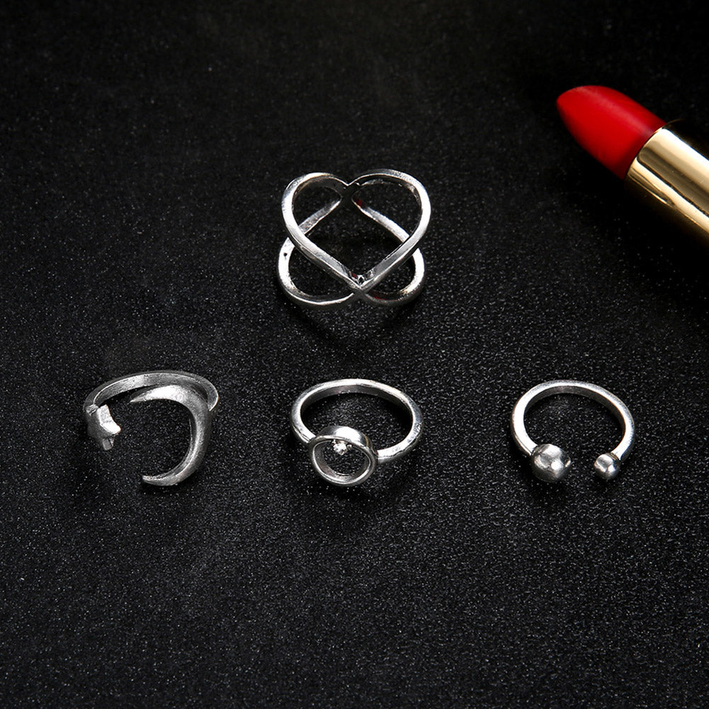 Moon Star Knuckle Ring (4Pcs/Set)