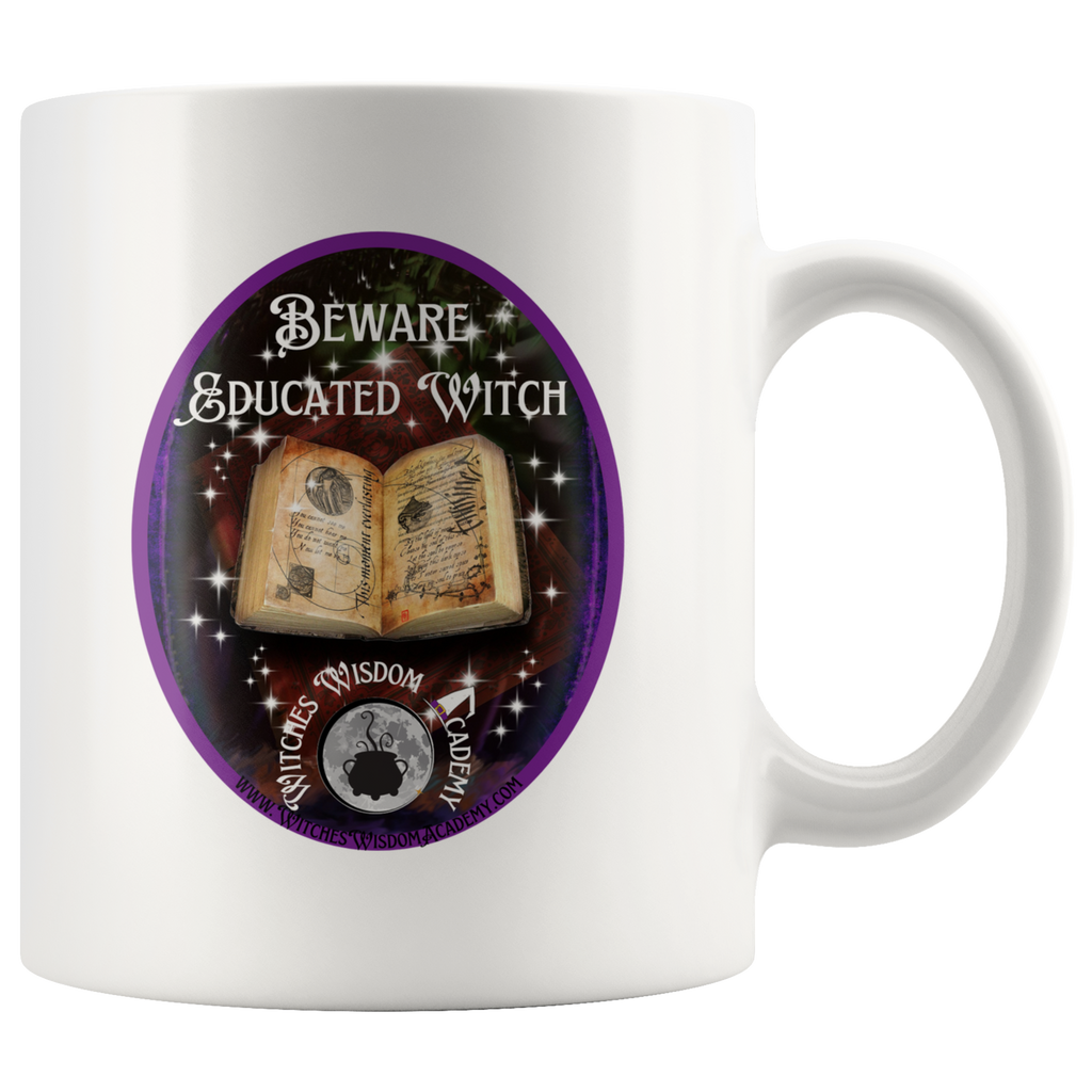 Beware Educated Witch - Mug, White