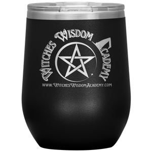 Witches Wisdom Academy Pentacle - Wine Tumbler (12oz)