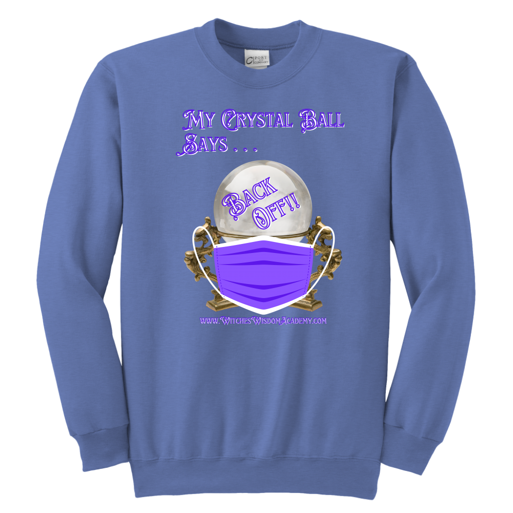 Crystal Ball "Back Off" Mask - Youth Crewneck Sweatshirt