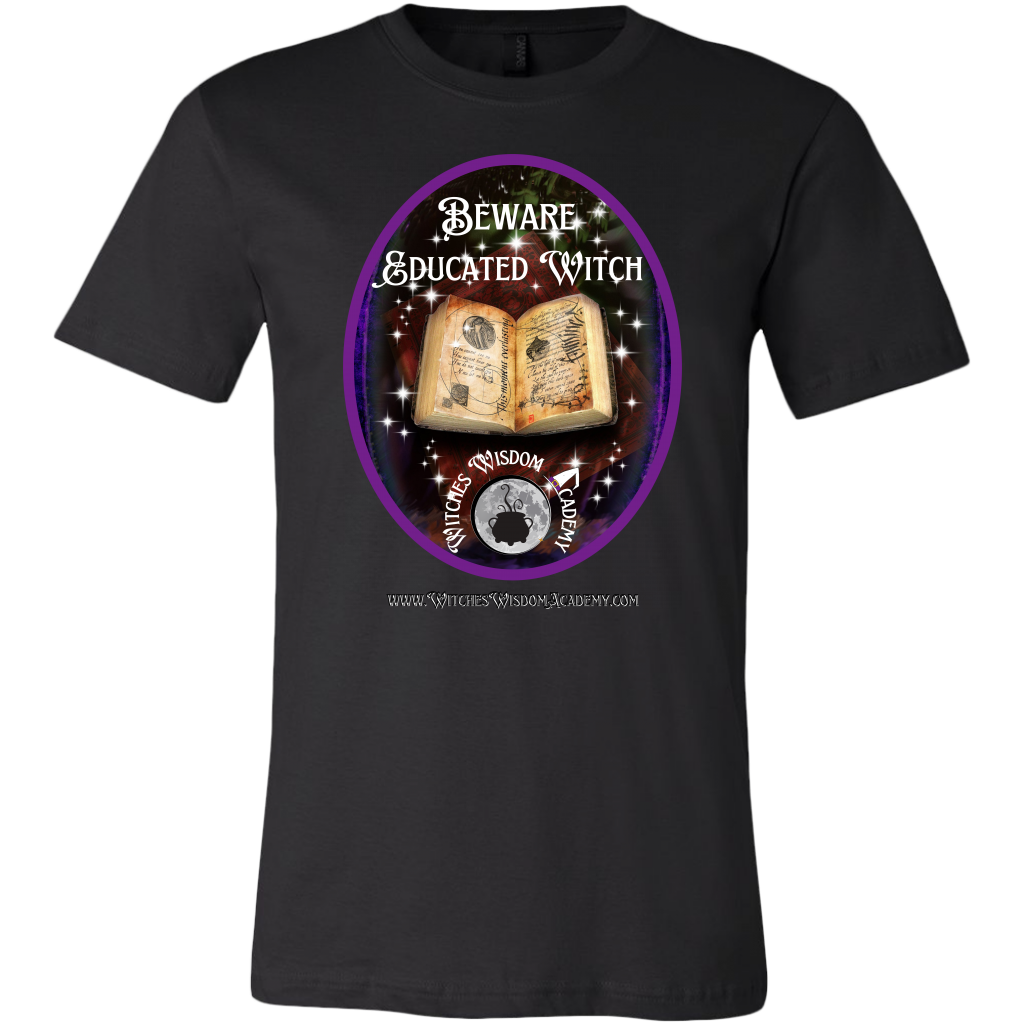 Beware Educated Witch - Canvas Mens Shirt