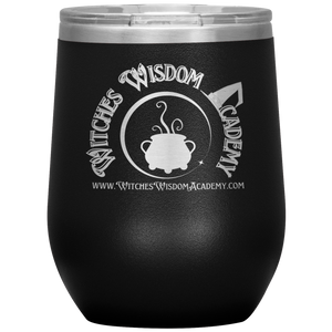 Witches Wisdom Academy Cauldron - Wine Tumbler (12oz)