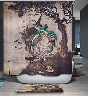 Witch Retro Shower Curtain