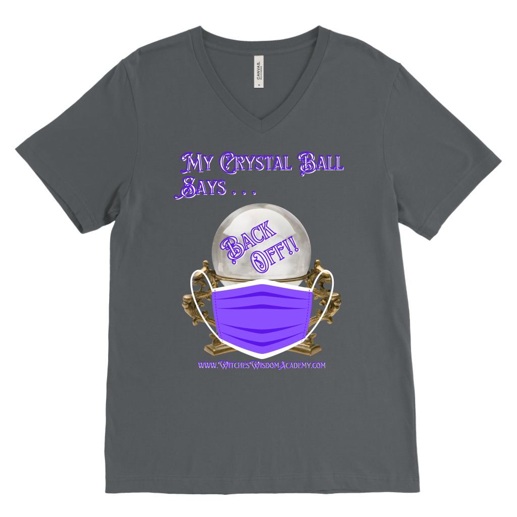 Crystal Ball "Back Off" Mask - Canvas Mens V-Neck